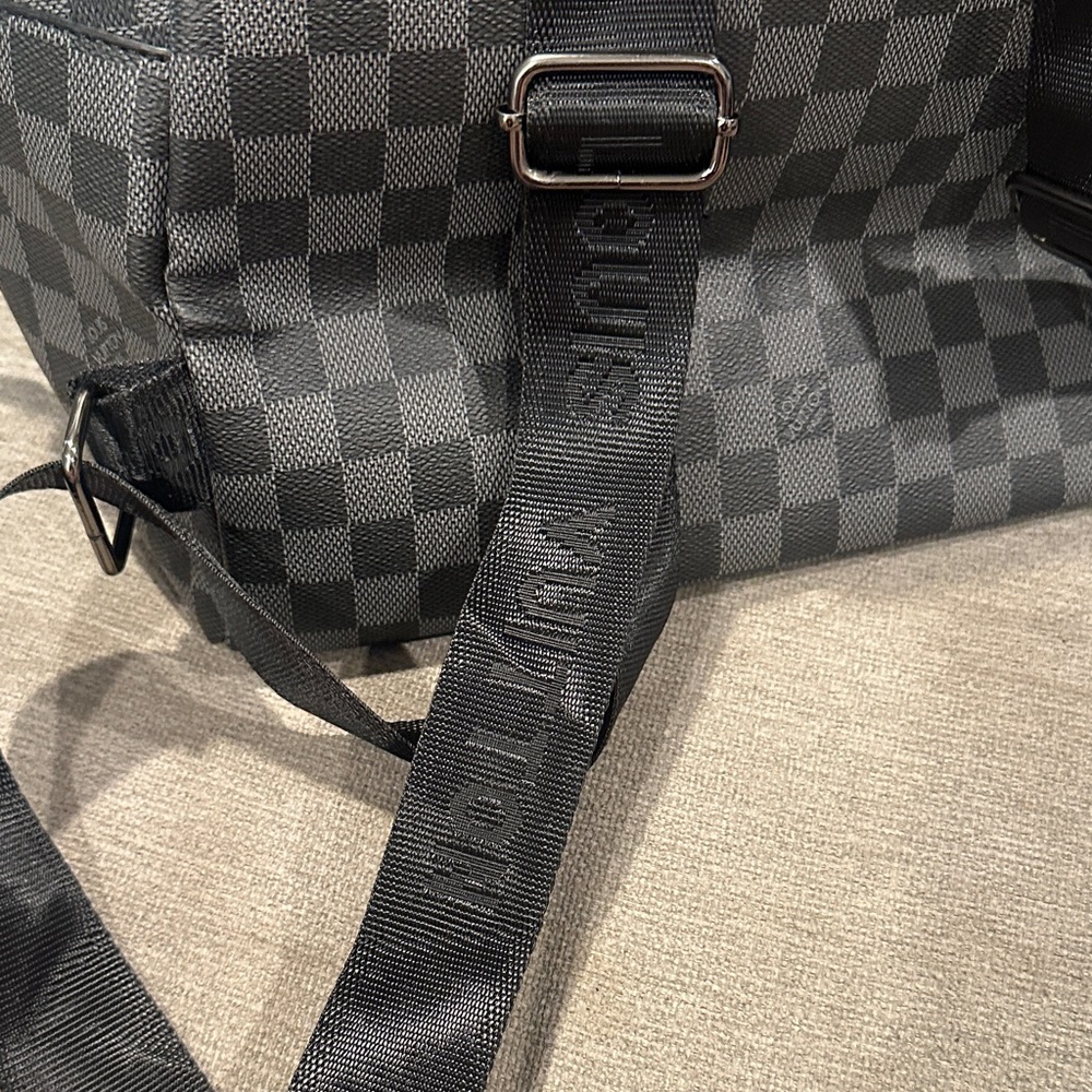 Defected Damier Graphite Backpack with Green Acce… - image 5